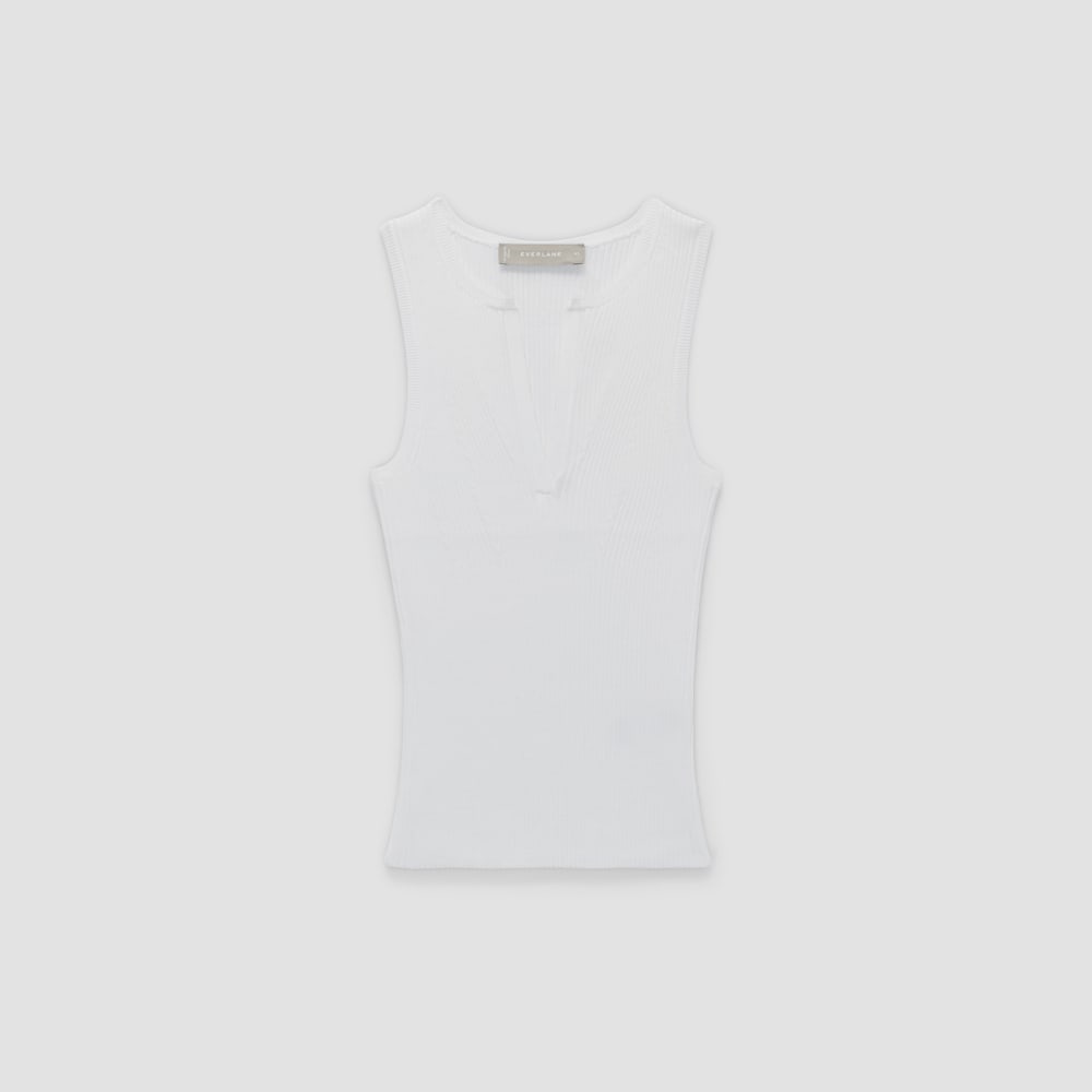 The Ribbed Cutaway Tank | White