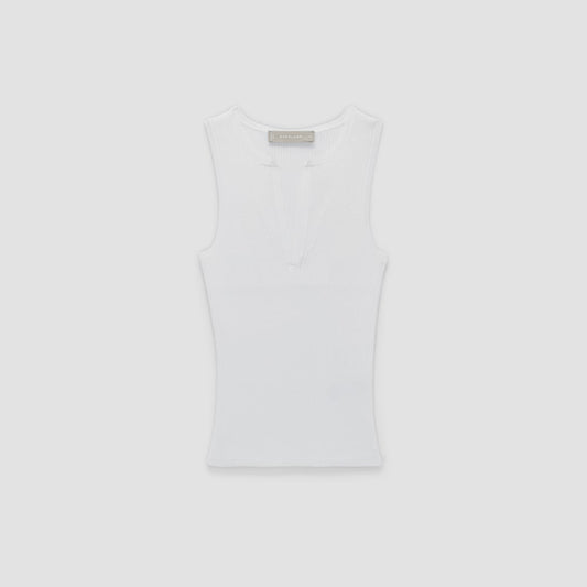 The Ribbed Cutaway Tank | White
