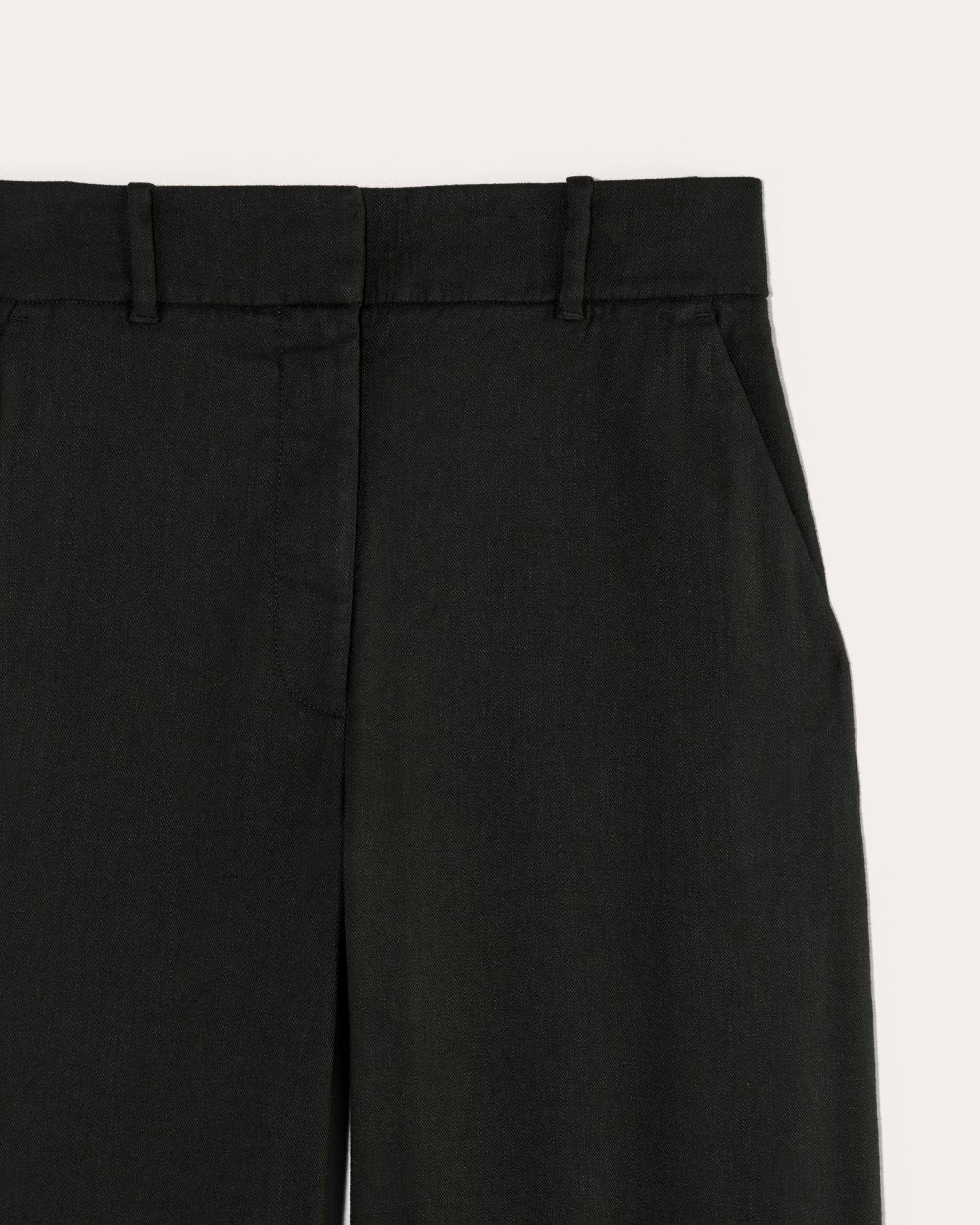 The Wide-Leg Pant in Stretch Linen | Black