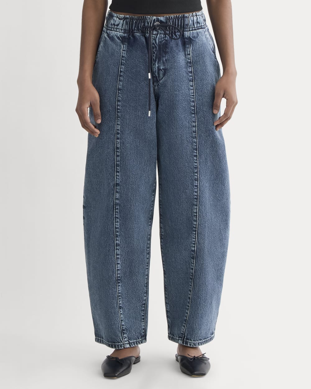 The Drawstring Baggy Jean | Mid Indigo