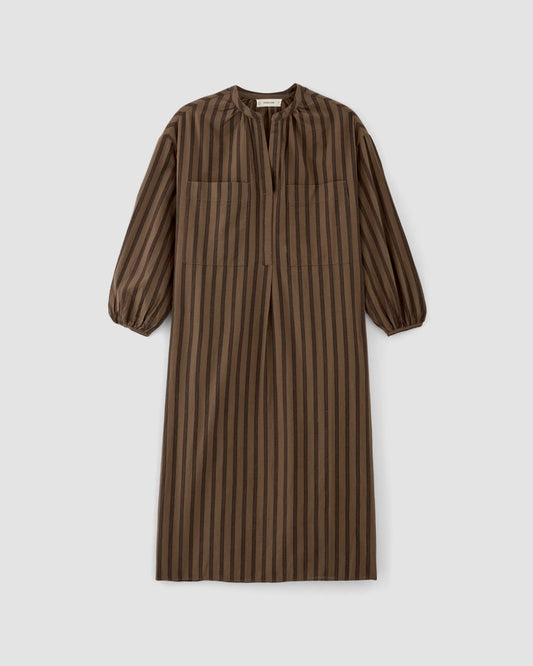 The Gauze Caftan Dress | Cocoa / Black