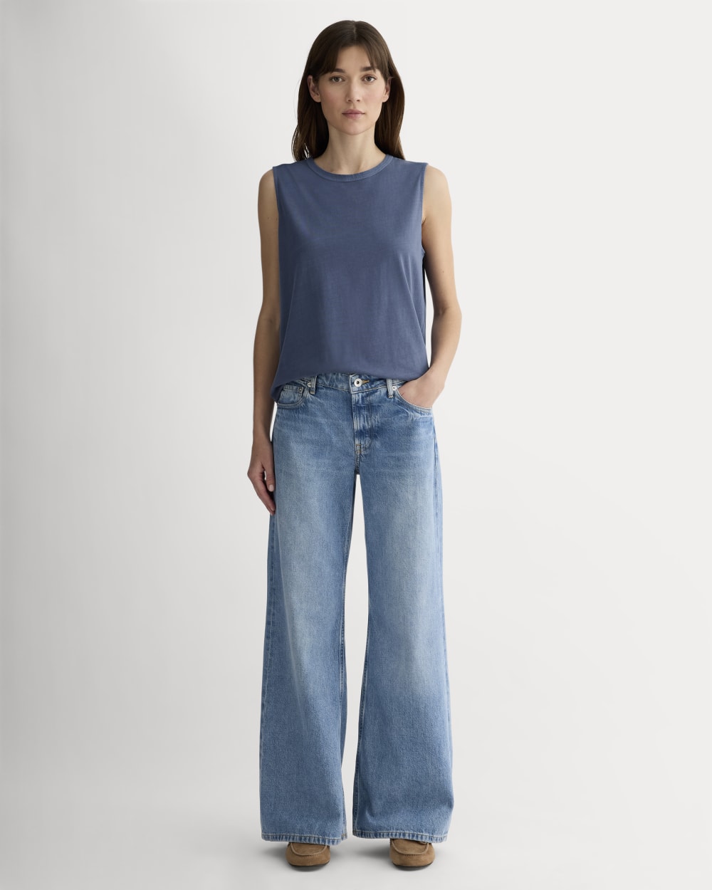 The Boyfriend Tank in Essential Cotton | Navy