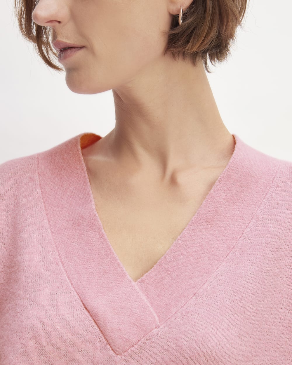The Cozy-Stretch V-Neck Sweater | Pink Peony