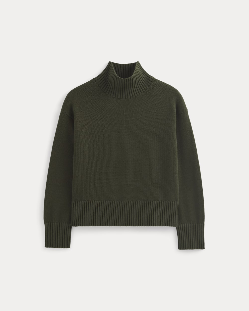 The Boxy Turtleneck in Everyday Cotton | Dark Green