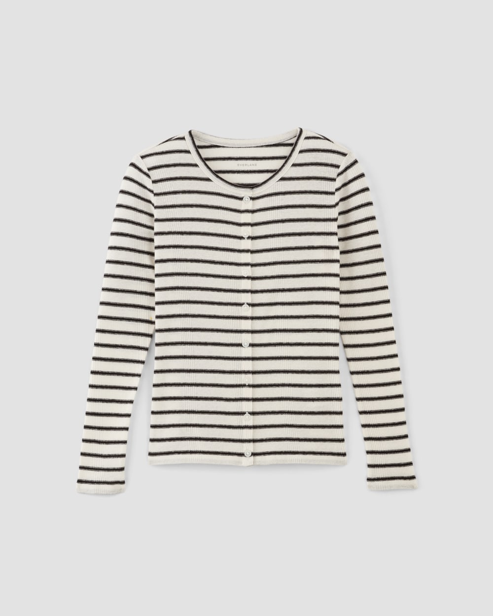 The Vintage Rib Cardigan | Bone / Black