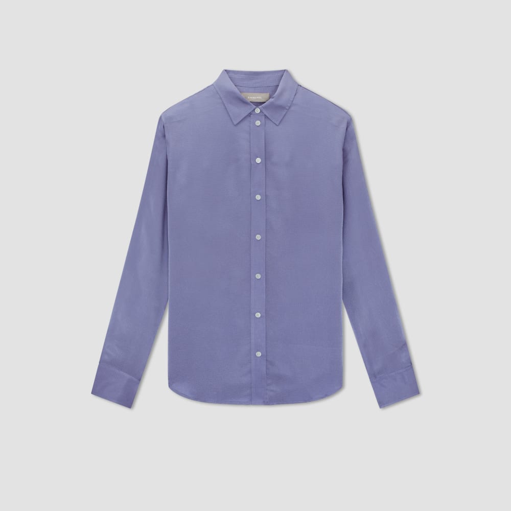 The Satin Relaxed Shirt | Cornflower Blue