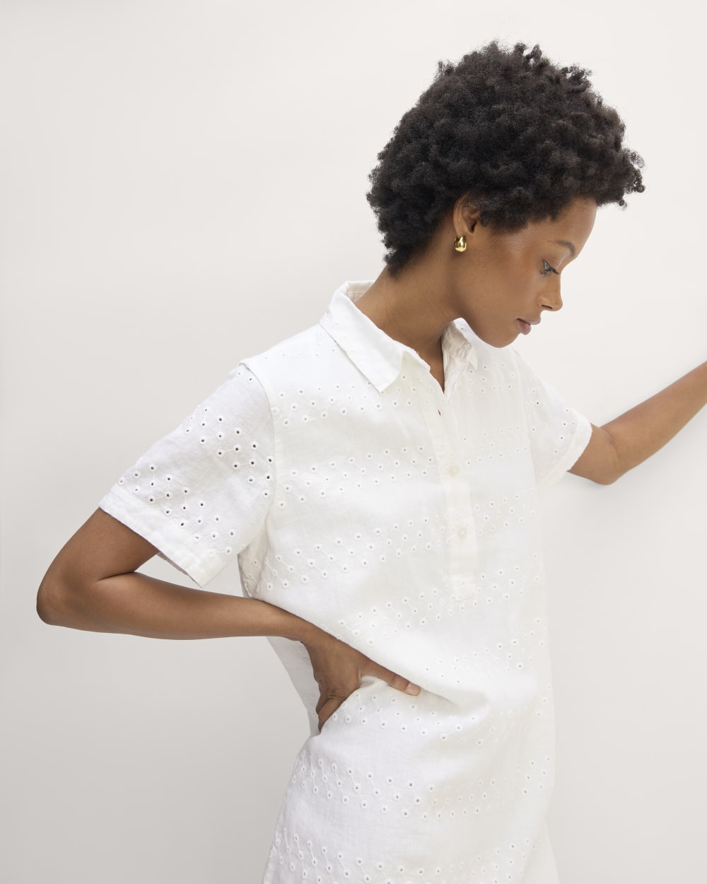 The Linen Eyelet Shirtdress | White Eyelet