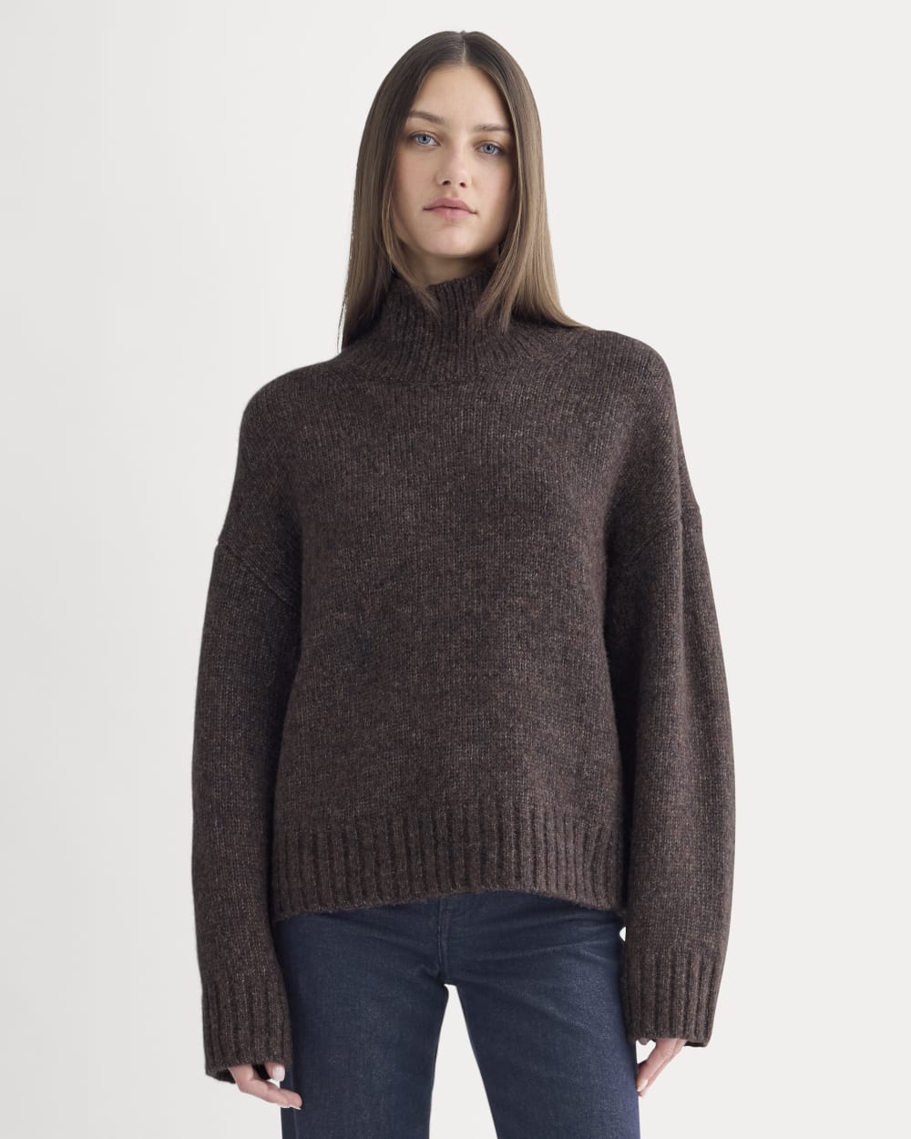 The Cloud Oversized Turtleneck | Heathered Burgundy