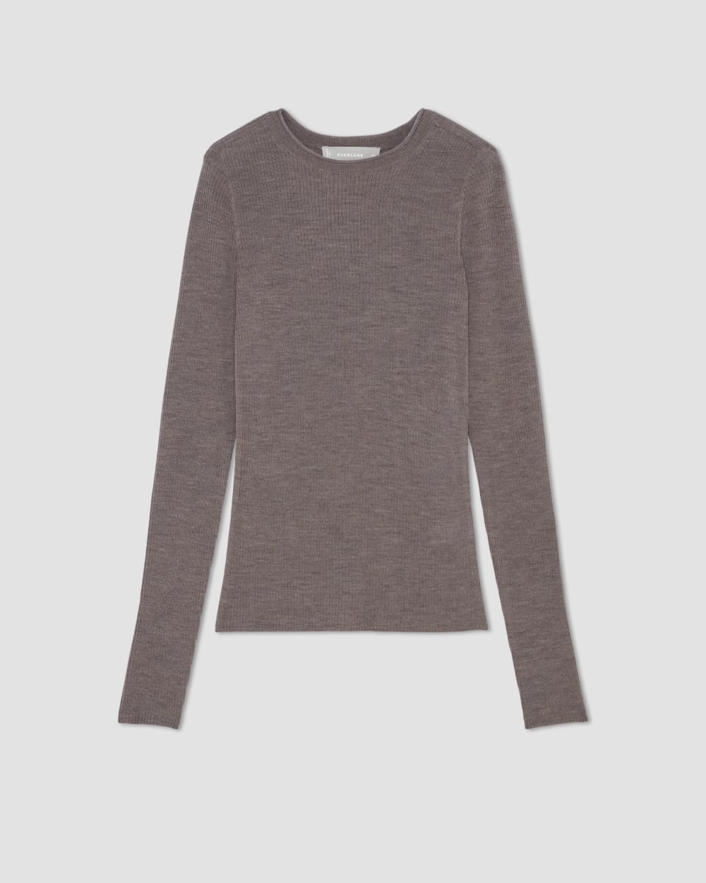 The Long-Sleeve Sweater Tee in Ultrasoft Merino | Heather Cocoa