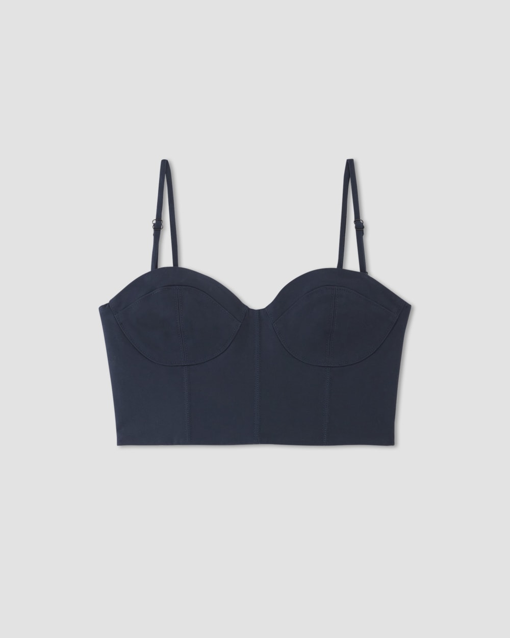 The Structured Cotton Bustier | Navy