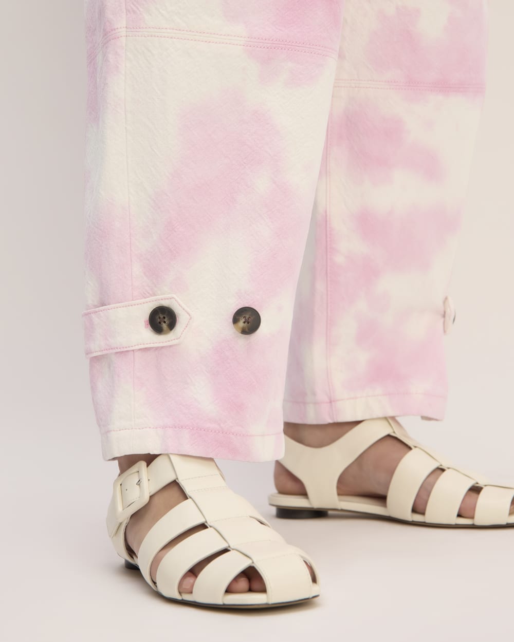 The Everlane x Marques' Almeida Canvas Oversized Barrel Pant | Pink Tie-Dye