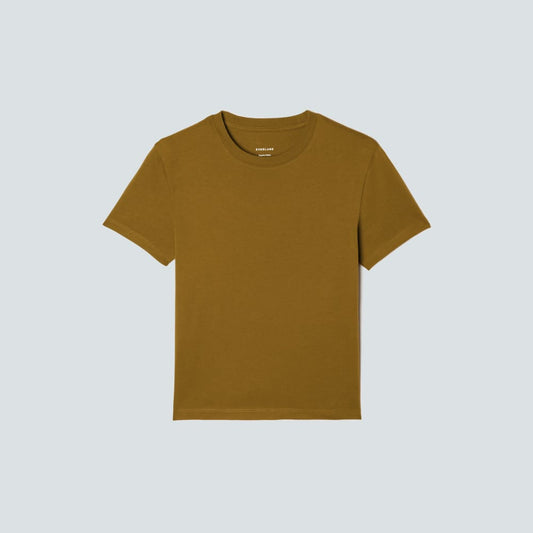 The Box-Cut Tee in Essential Cotton | Tapenade | No Pocket