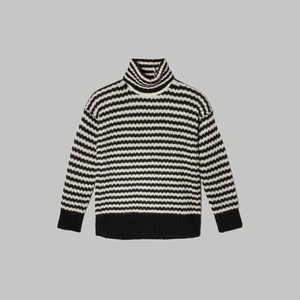 The Cloud Turtleneck | Black / Oatmeal