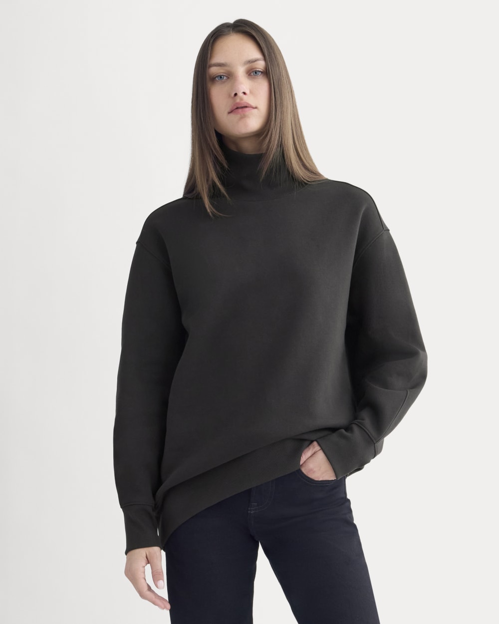 Luxe Fleece Turtleneck | Black