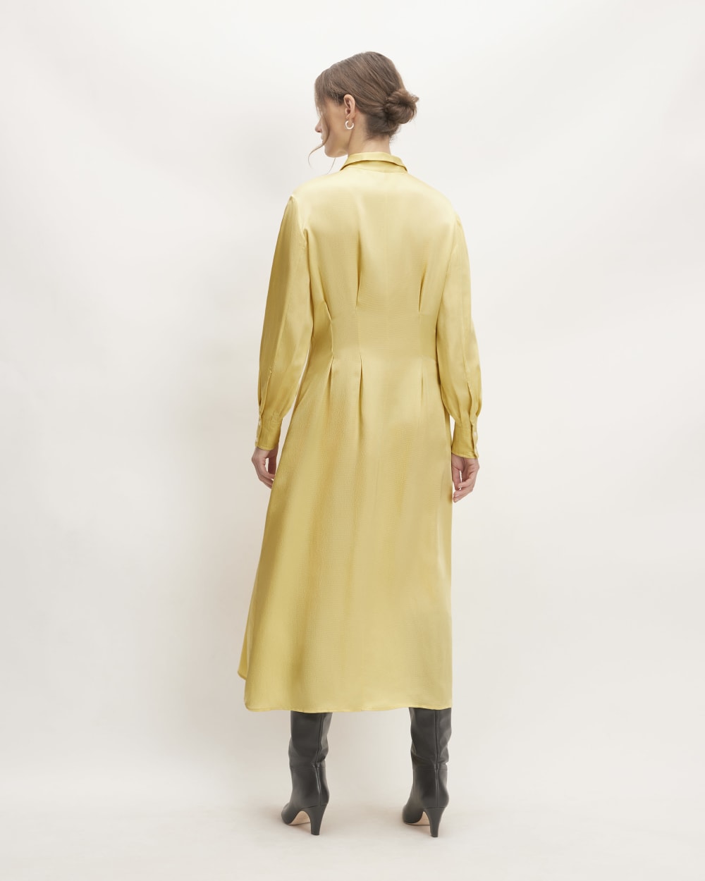 The Hammered Satin Shirt Dress | Raffia