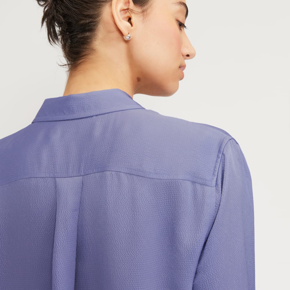 The Satin Relaxed Shirt | Cornflower Blue
