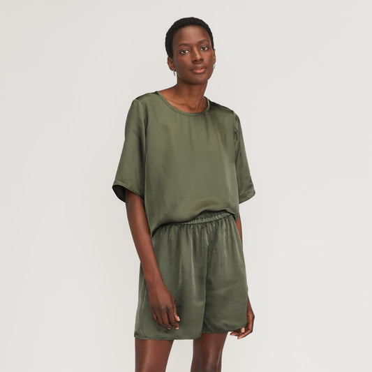 The Satin Relaxed Tee | Kalamata