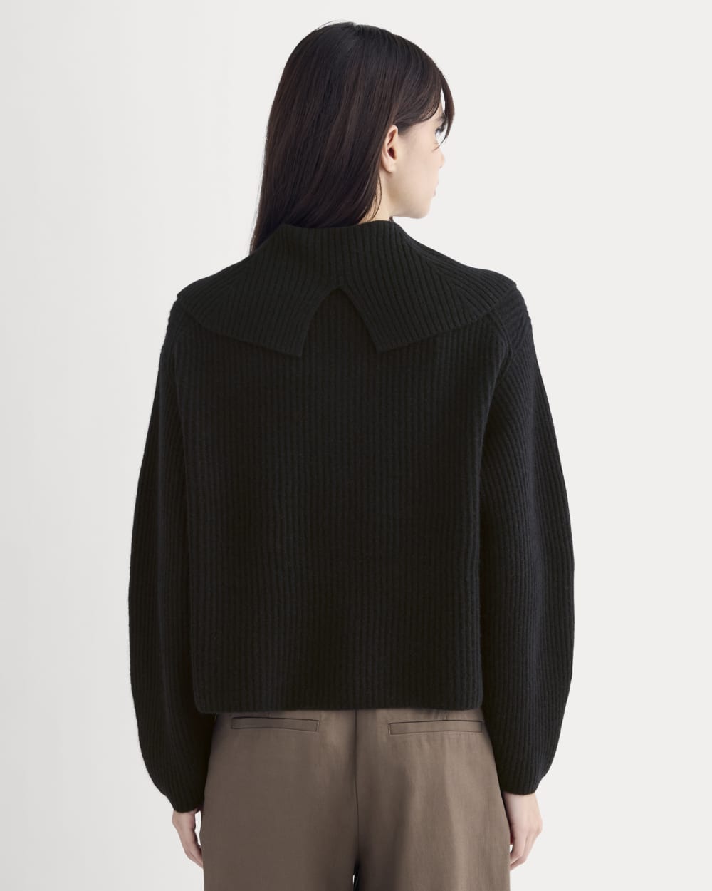 Fisherman Cardigan in Wool Cashmere | Black