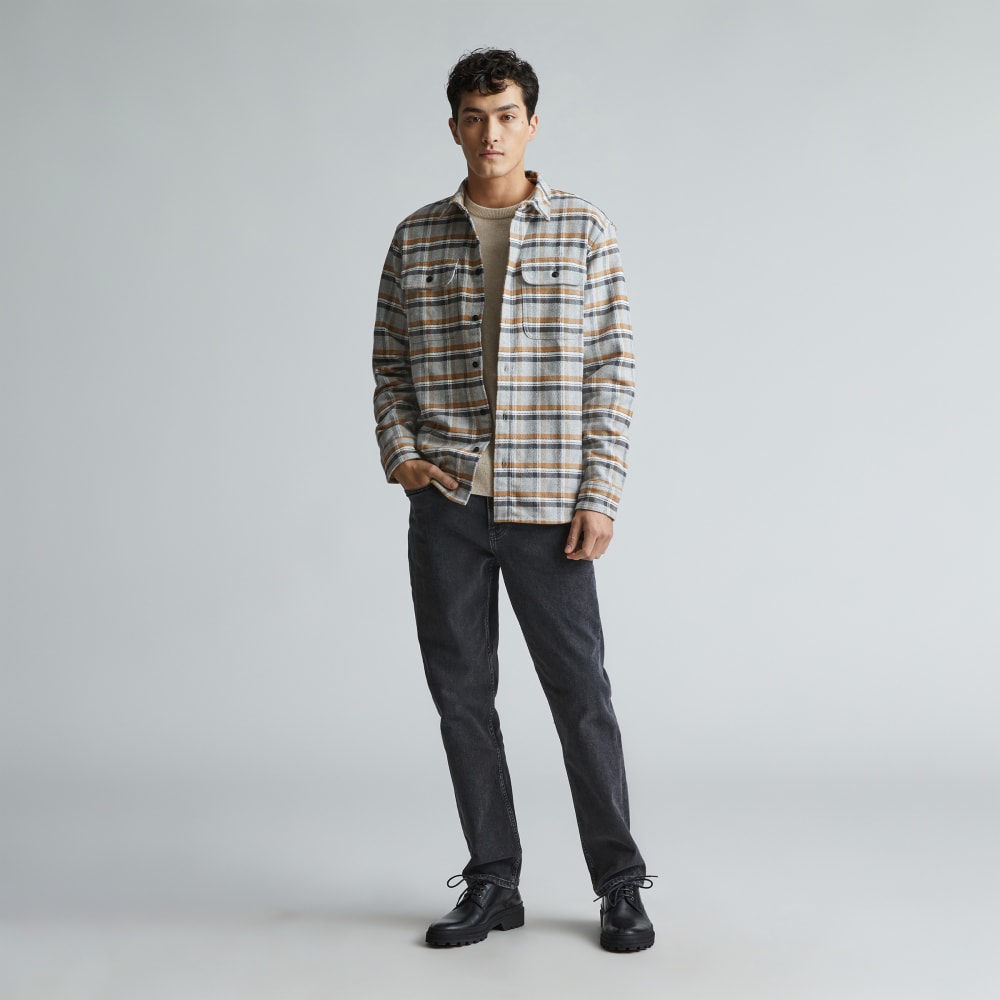 The Heavyweight Overshirt | Uniform | Tobacco Brown / Heather Grey Plaid