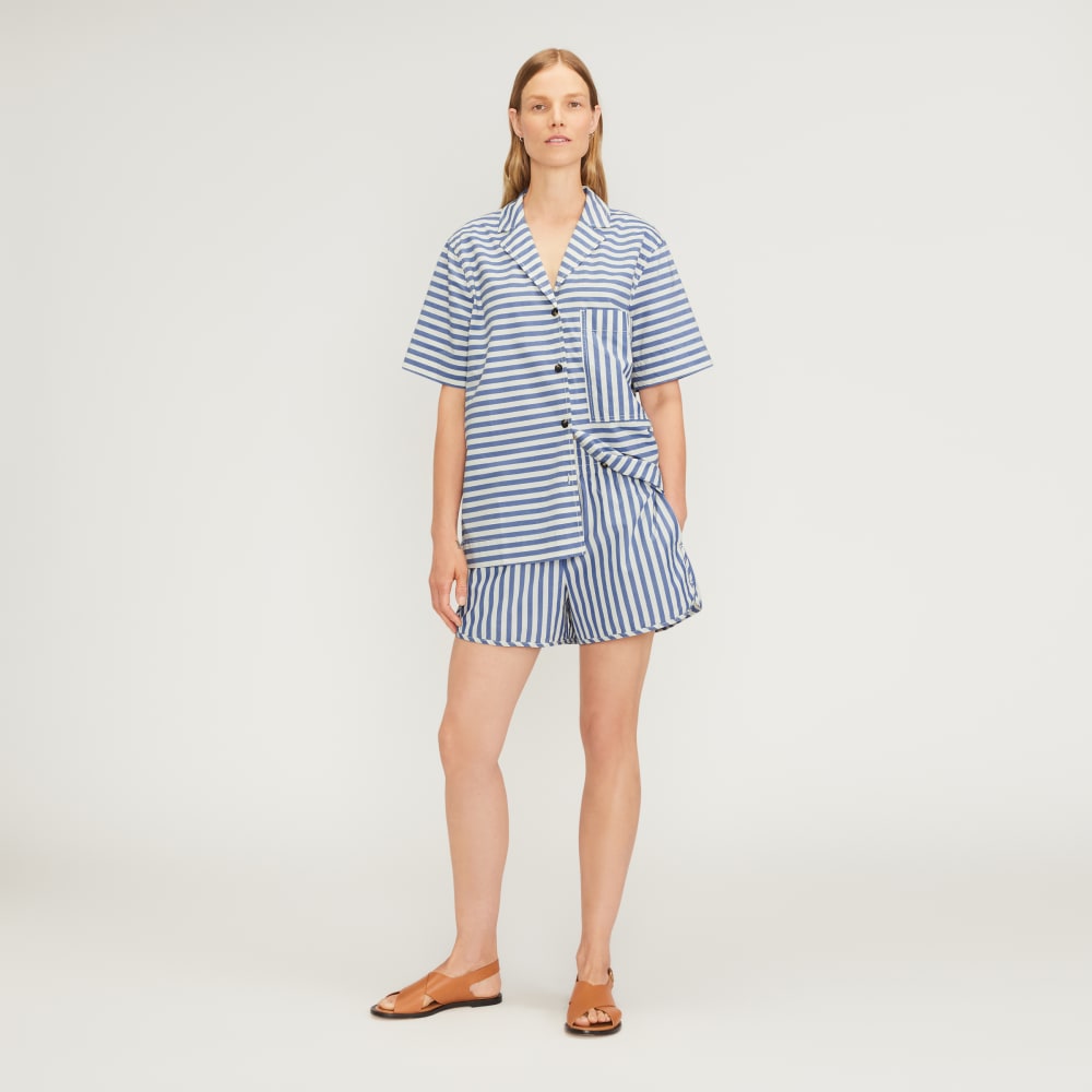 The Poplin Boxer Short | Mazarine Blue / Bone