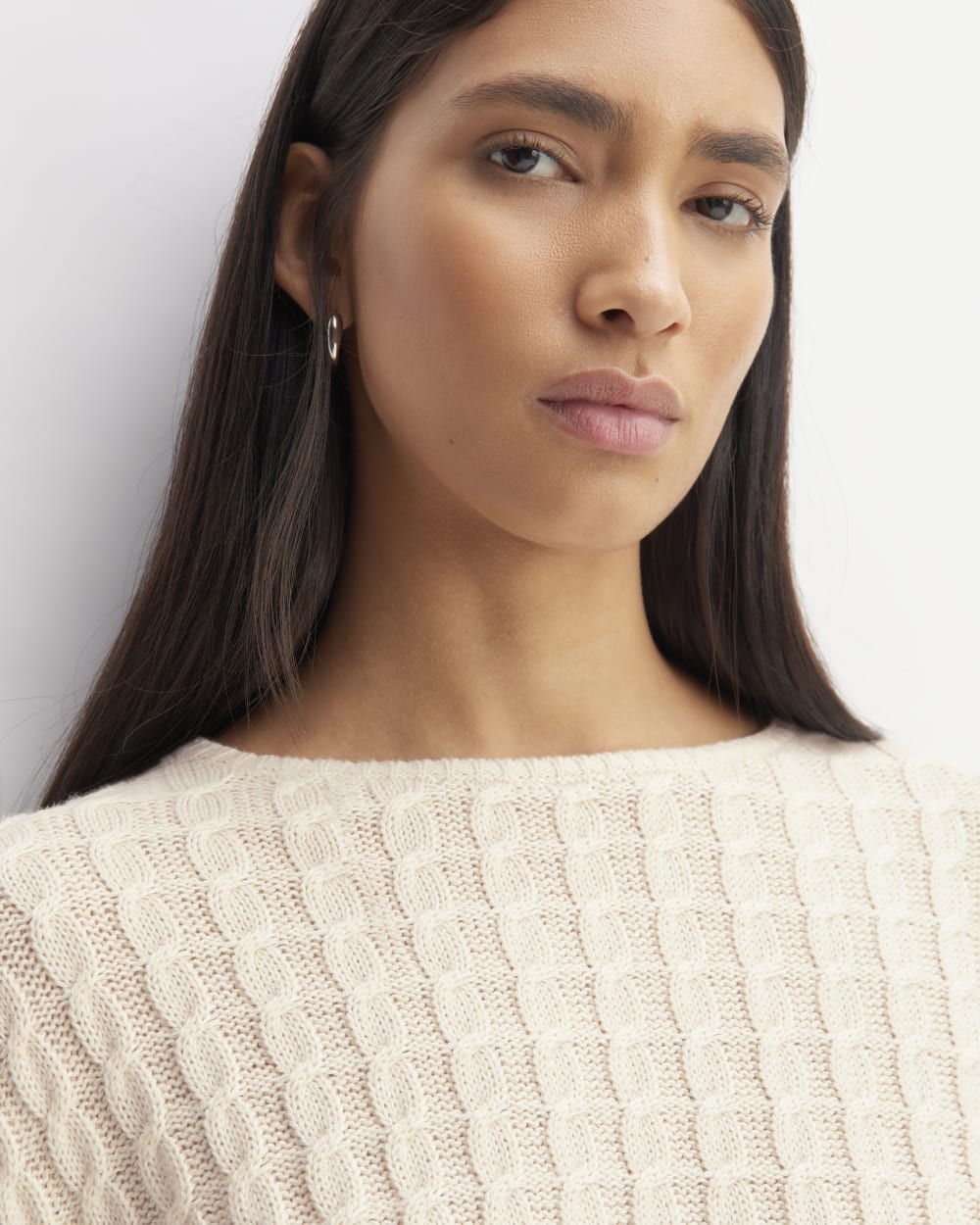 The Cotton Merino Cable Crew | Canvas