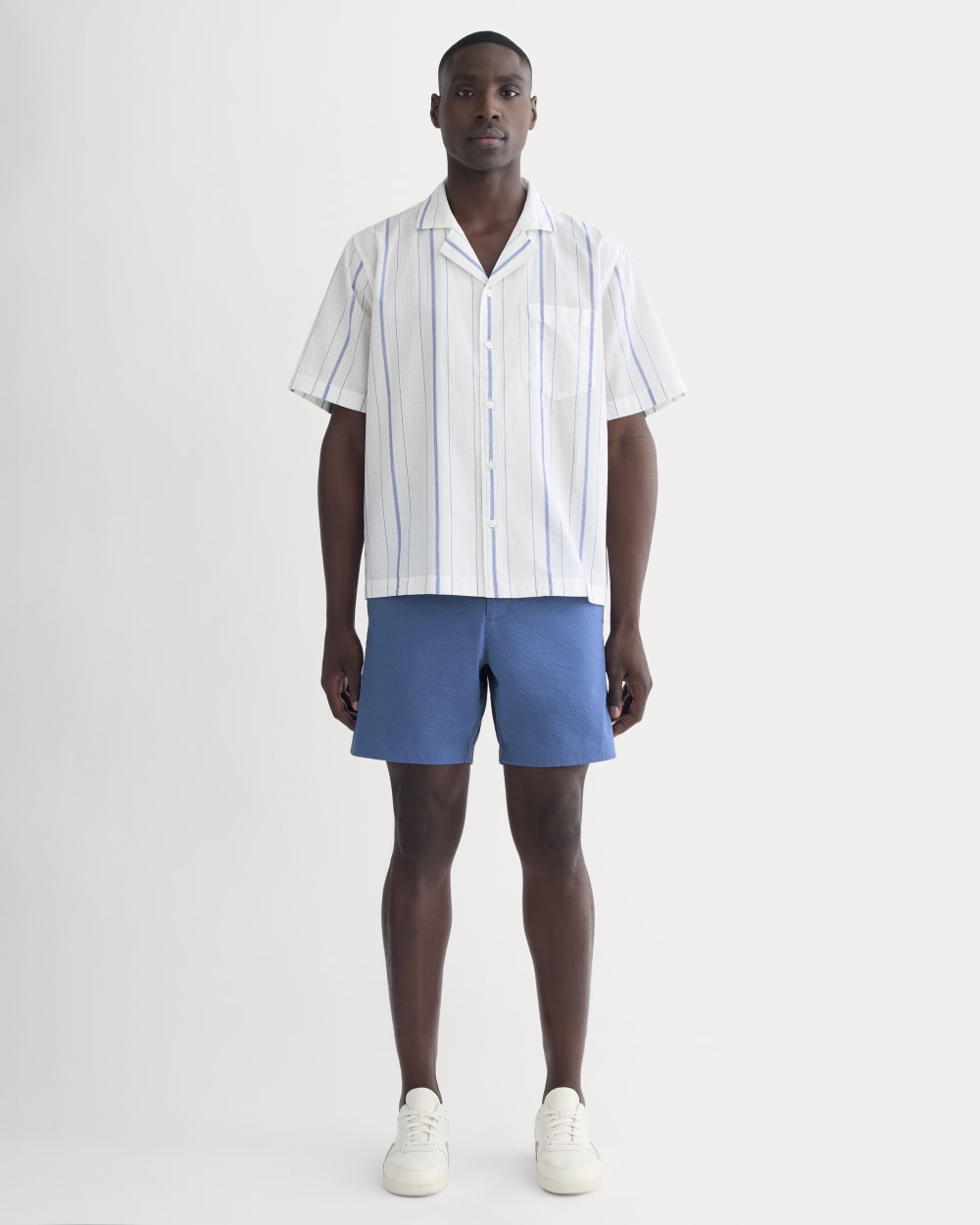 The Seersucker Short | Soft Cobalt