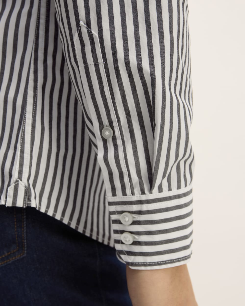 The Supima® Poplin Shirt | Optic White / Black