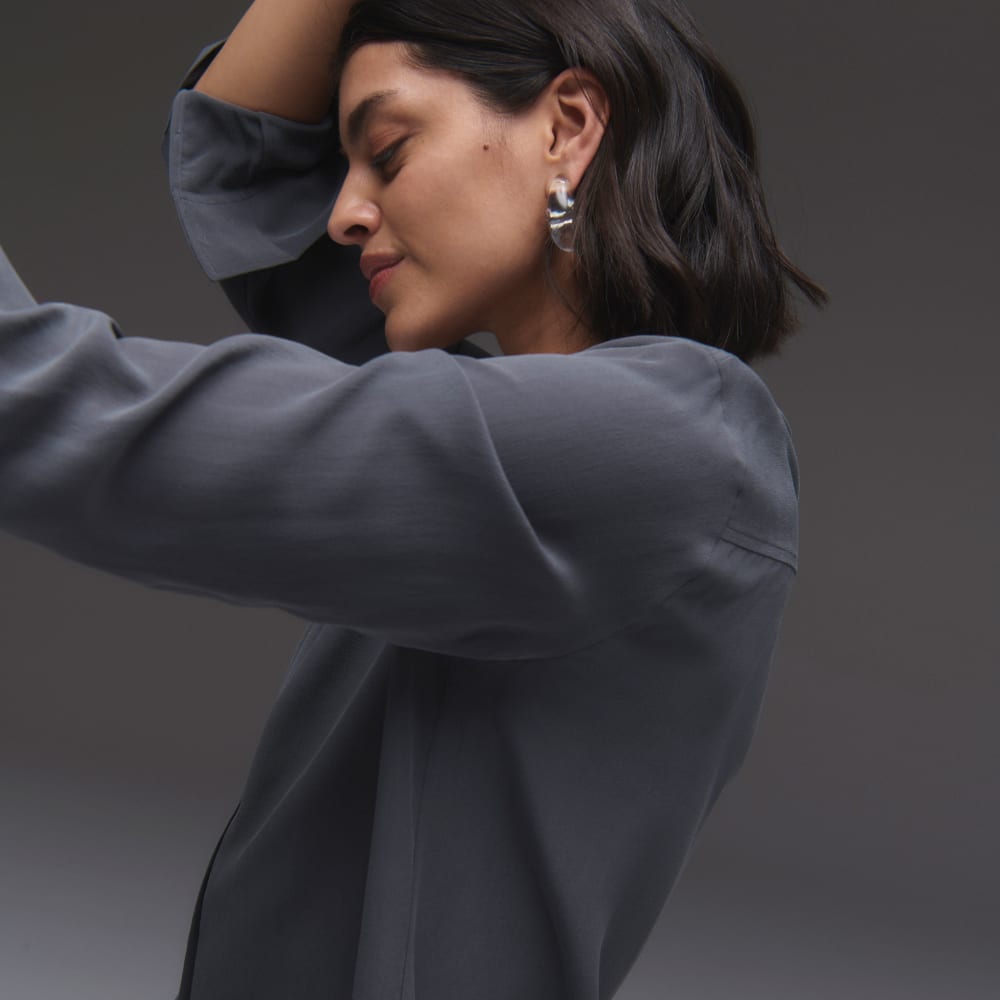 The Must-Have Shirt in Washable Silk | Slate Grey