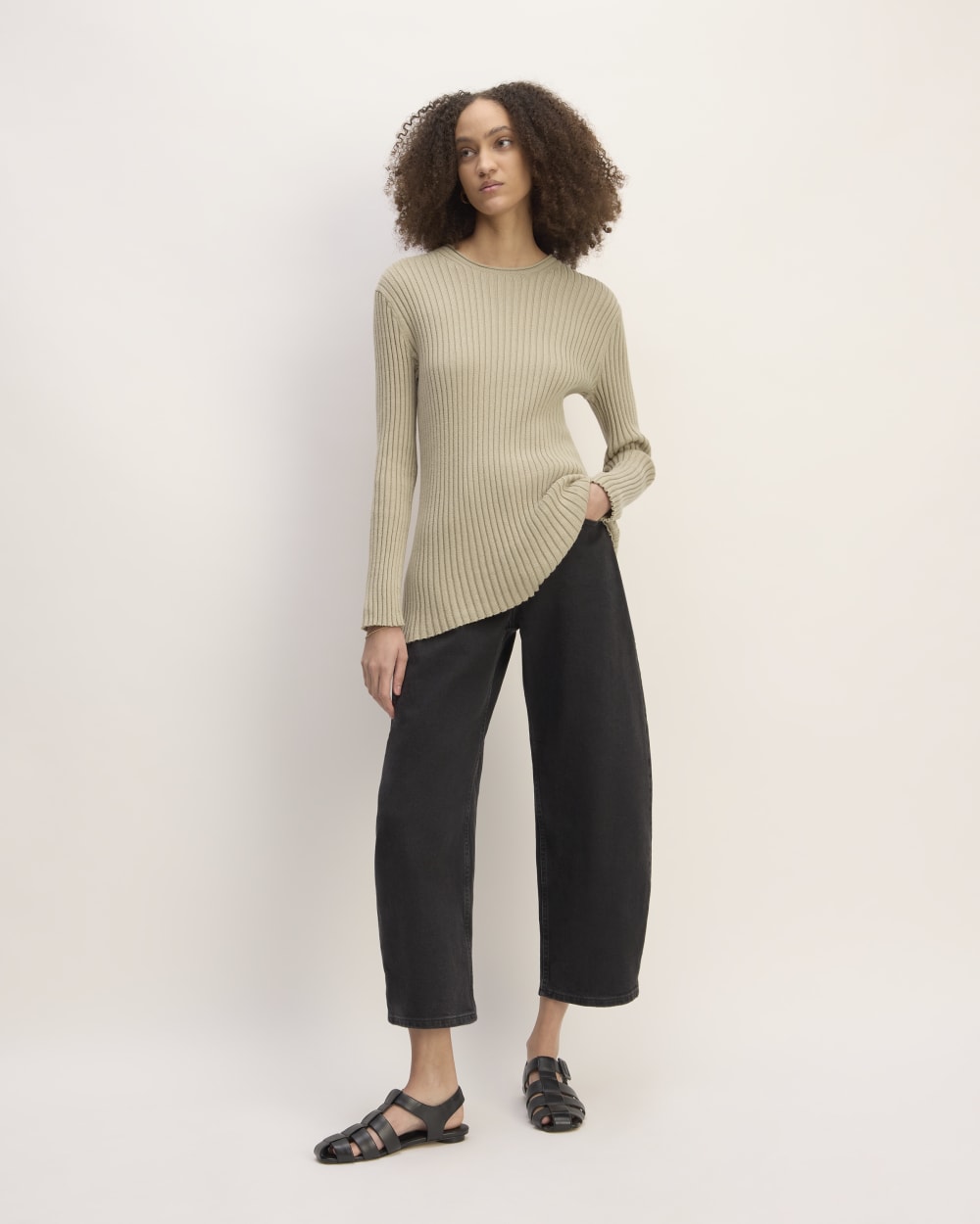 The Cotton Rib Crew | Trench Coat Khaki