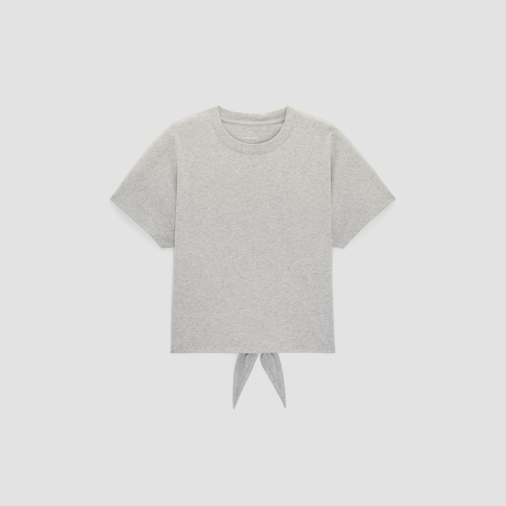 The Organic Cotton Tie Back Tee | Heather Grey