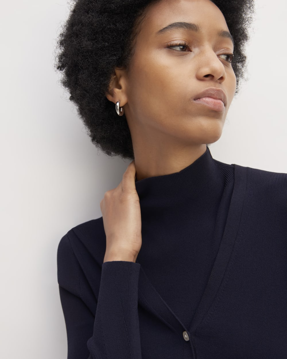 The Viscose Knit Cardigan | Navy