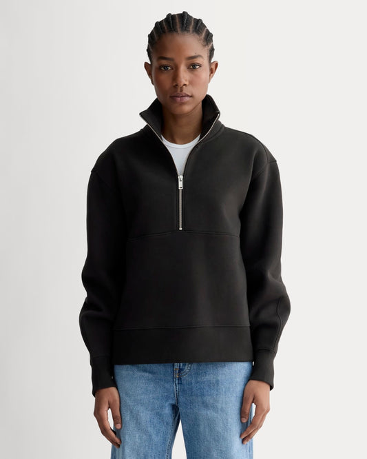 Luxe Fleece Half-Zip Sweatshirt | Black