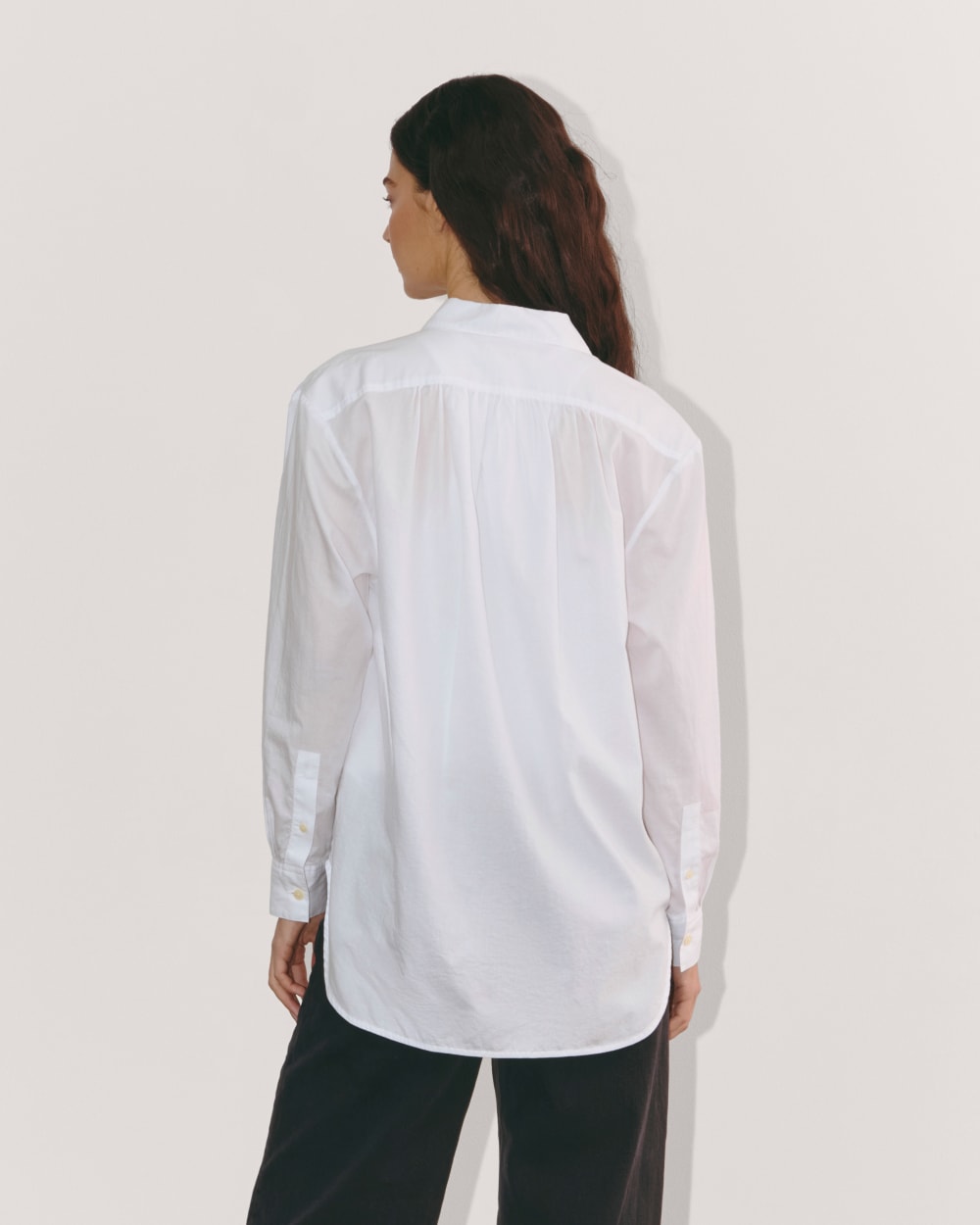 The Gathered Shirt in Silky Cotton | White