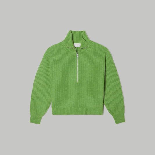 The Half-Zip Sweater in Luxe Merino | Salted Lime