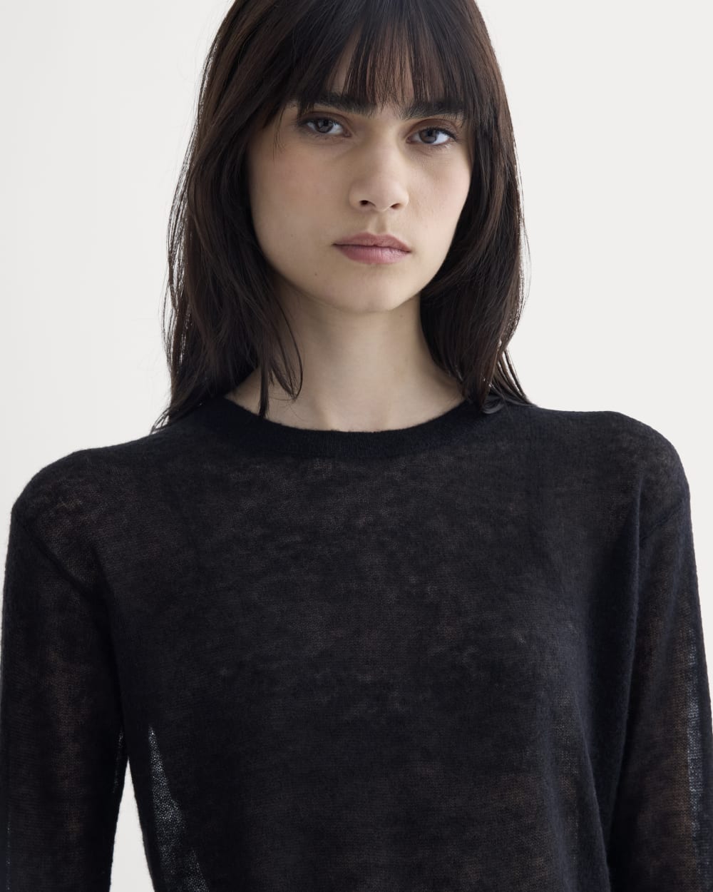The Air Alpaca™ Relaxed Crew Top | Black