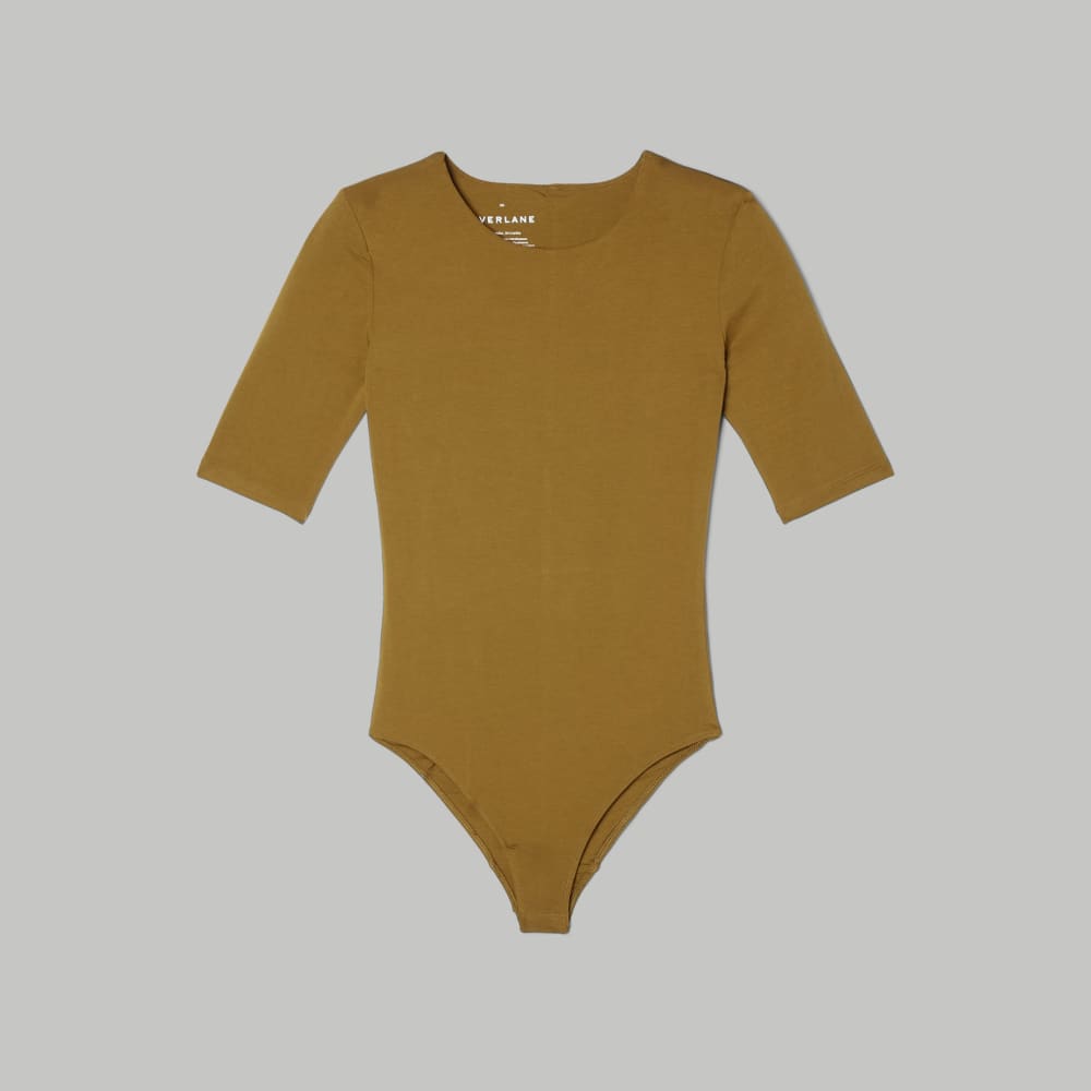 The Short-Sleeve Crew Neck Bodysuit | Tapenade | Bikini