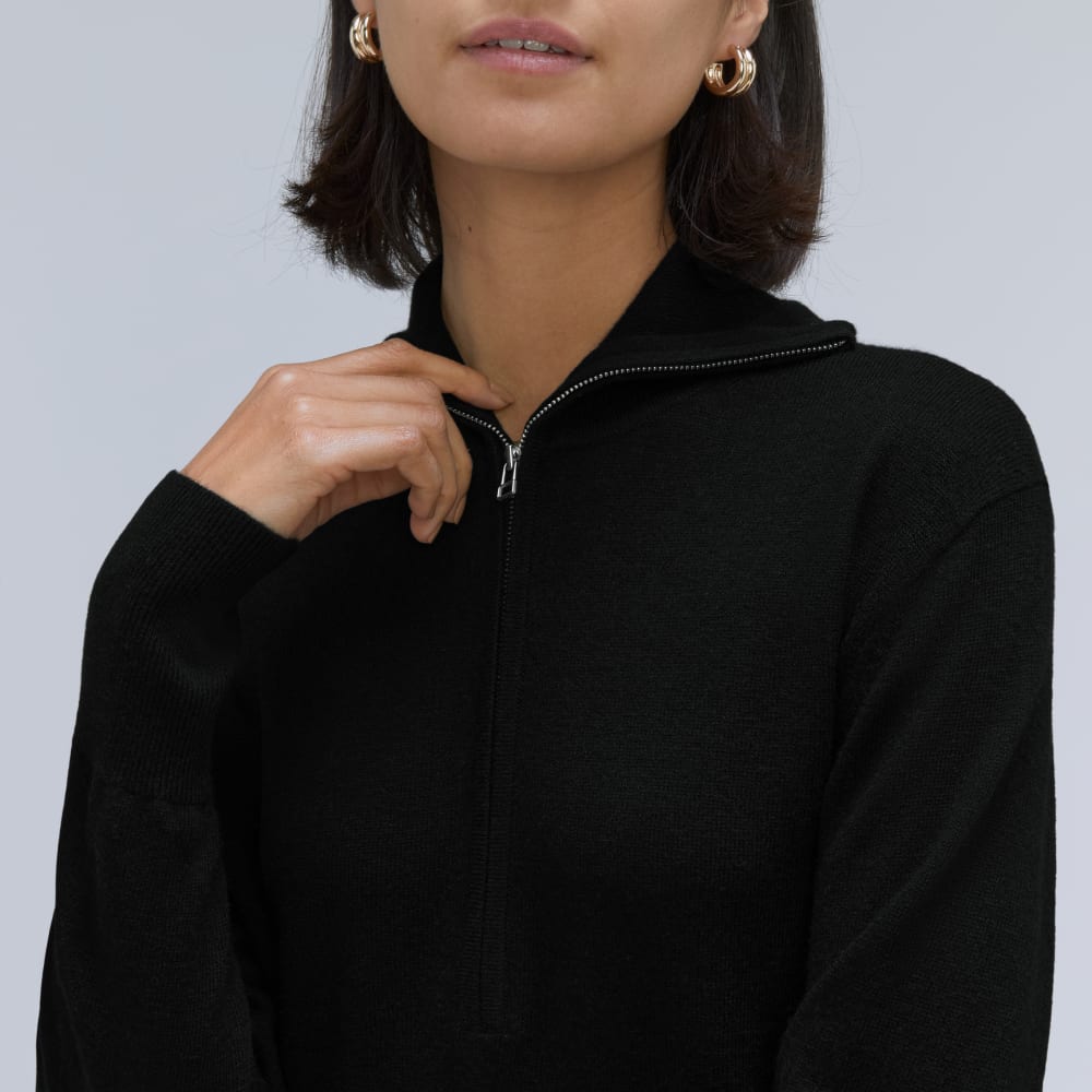 The Luxe Merino Half-Zip Sweater | Black