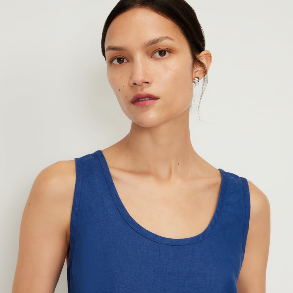 The Scoop Tank in Linen | Mazarine Blue