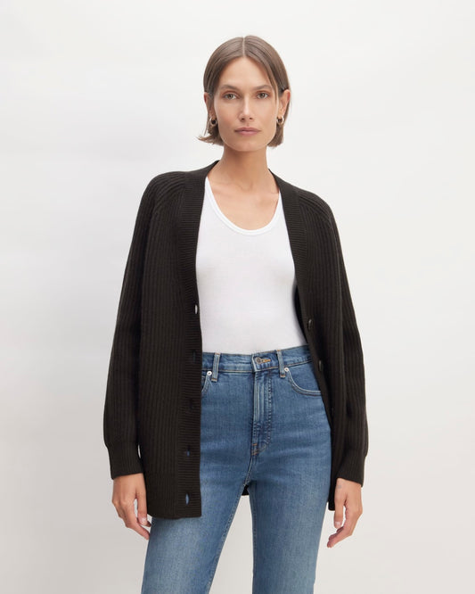 The Felted Merino Cocoon Cardigan | Black