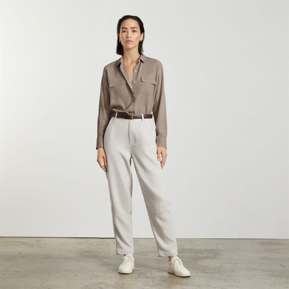 The Washable Silk Relaxed Shirt  | Burnt Sugar