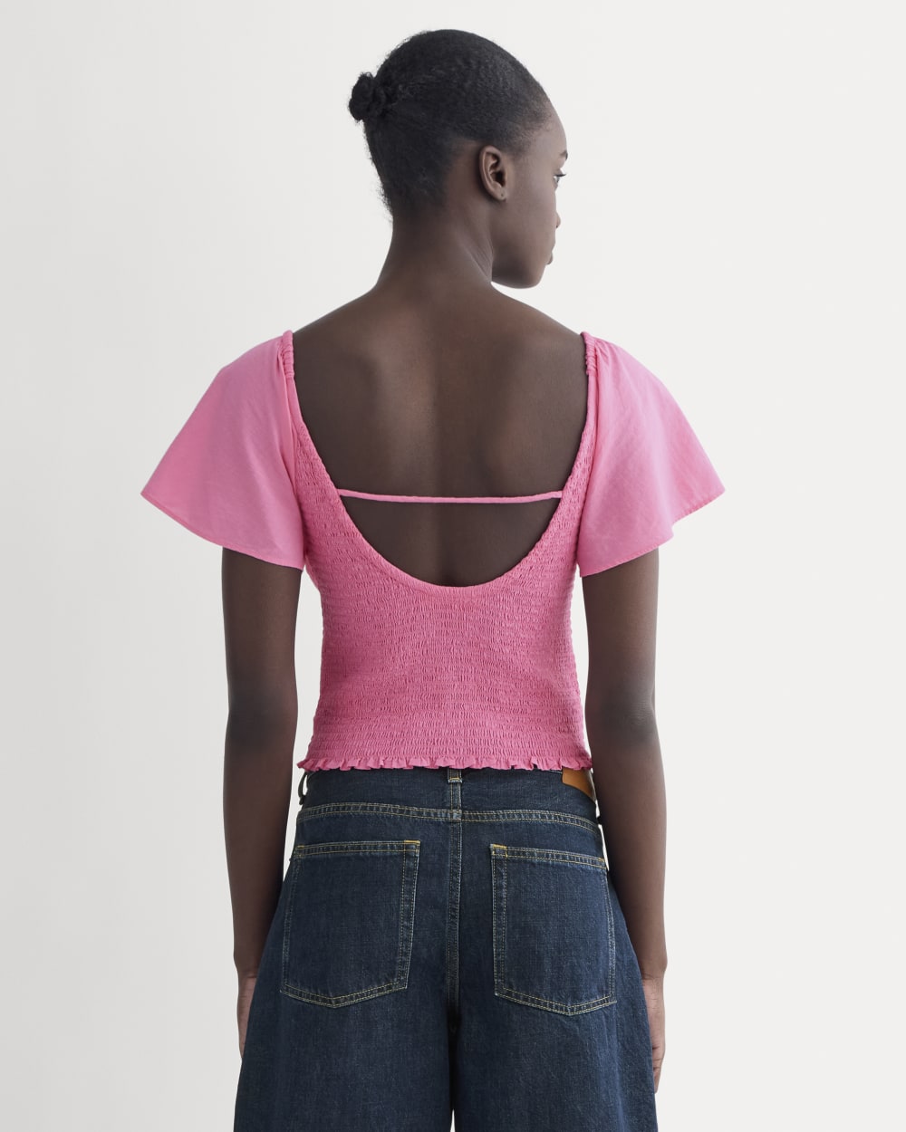 The Gauze Smocked Top | Deep Pink