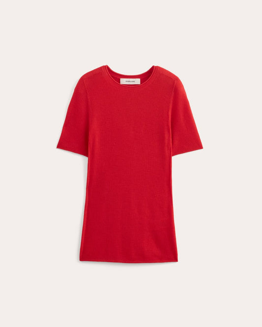 The Sweater Tee in Ultrasoft Merino | Classic Red