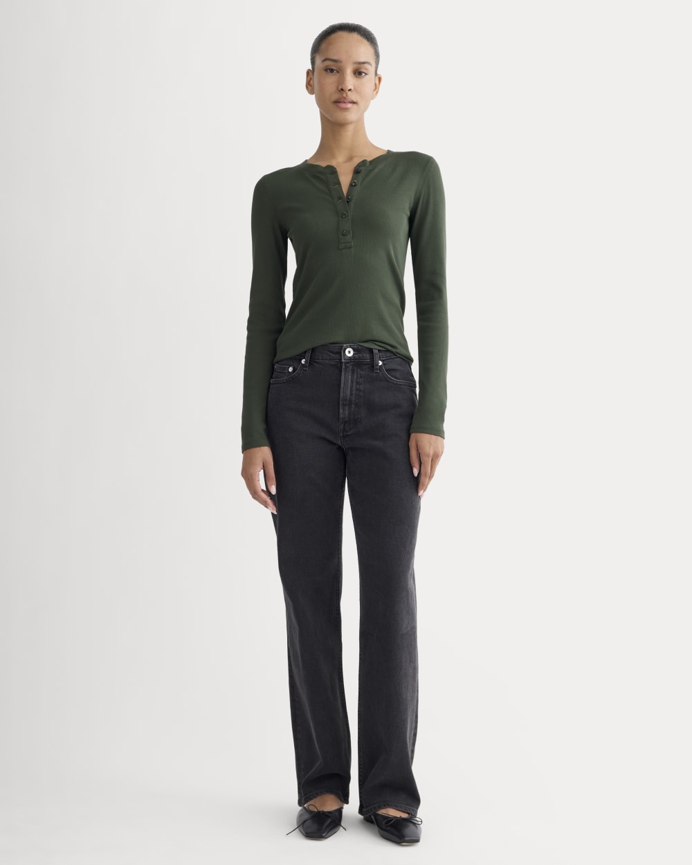 The Luxe Rib Henley | Dark Forest