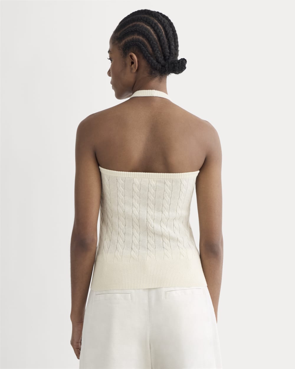The Cable Halter in Cotton Cashmere | Birch