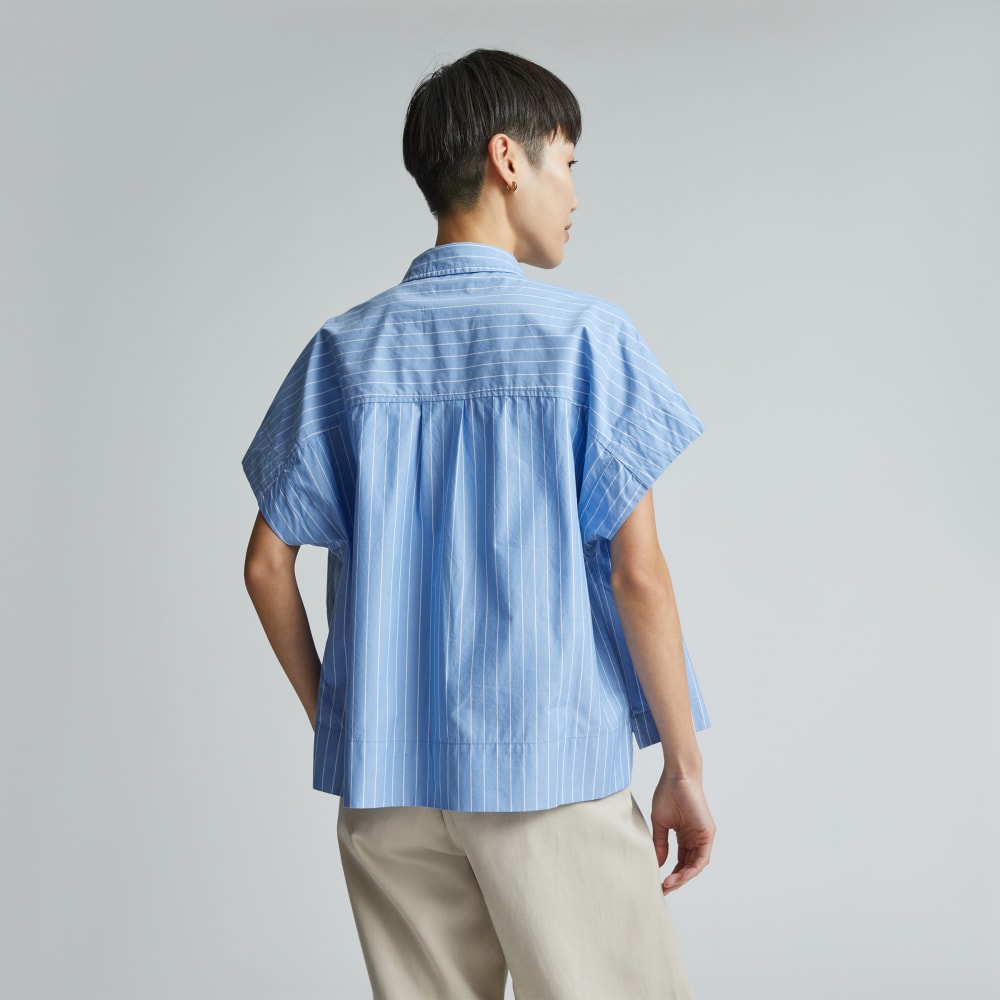 The Short-Sleeve Box Shirt |  Mariner Blue / White