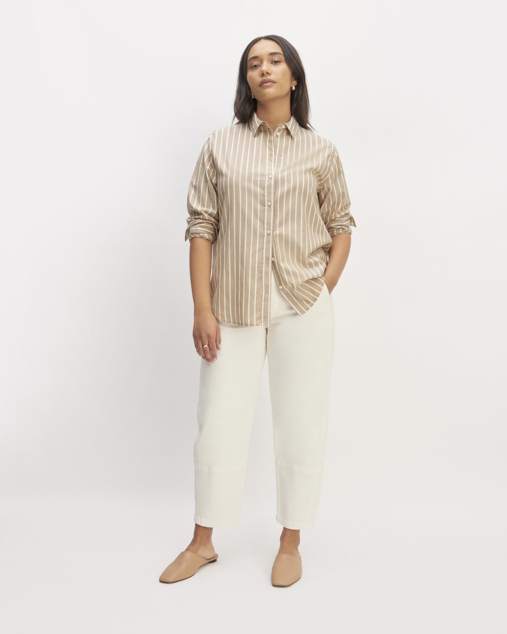 The Must-Have Shirt in Silky Cotton | Cherry Mahogany / White
