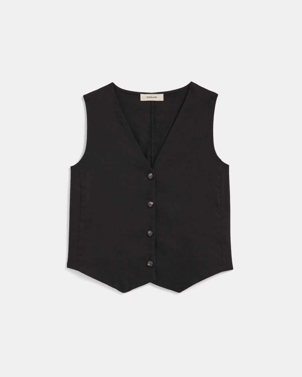 The Vest in Stretch Linen | Black