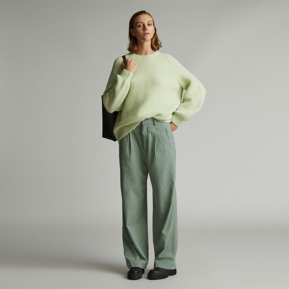 The SuperFuzz Alpaca Oversized Crew | Seafoam Green
