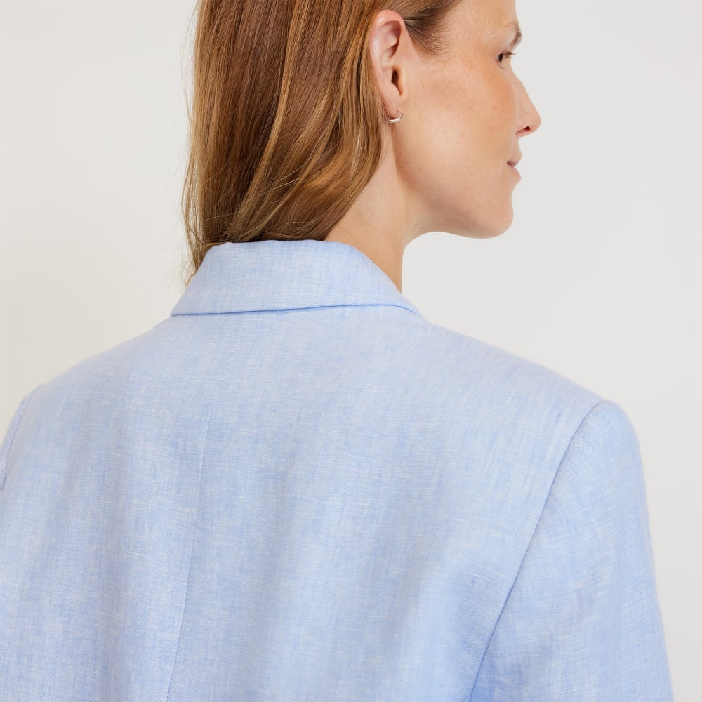 The Oversized Blazer in Linen | Light Blue