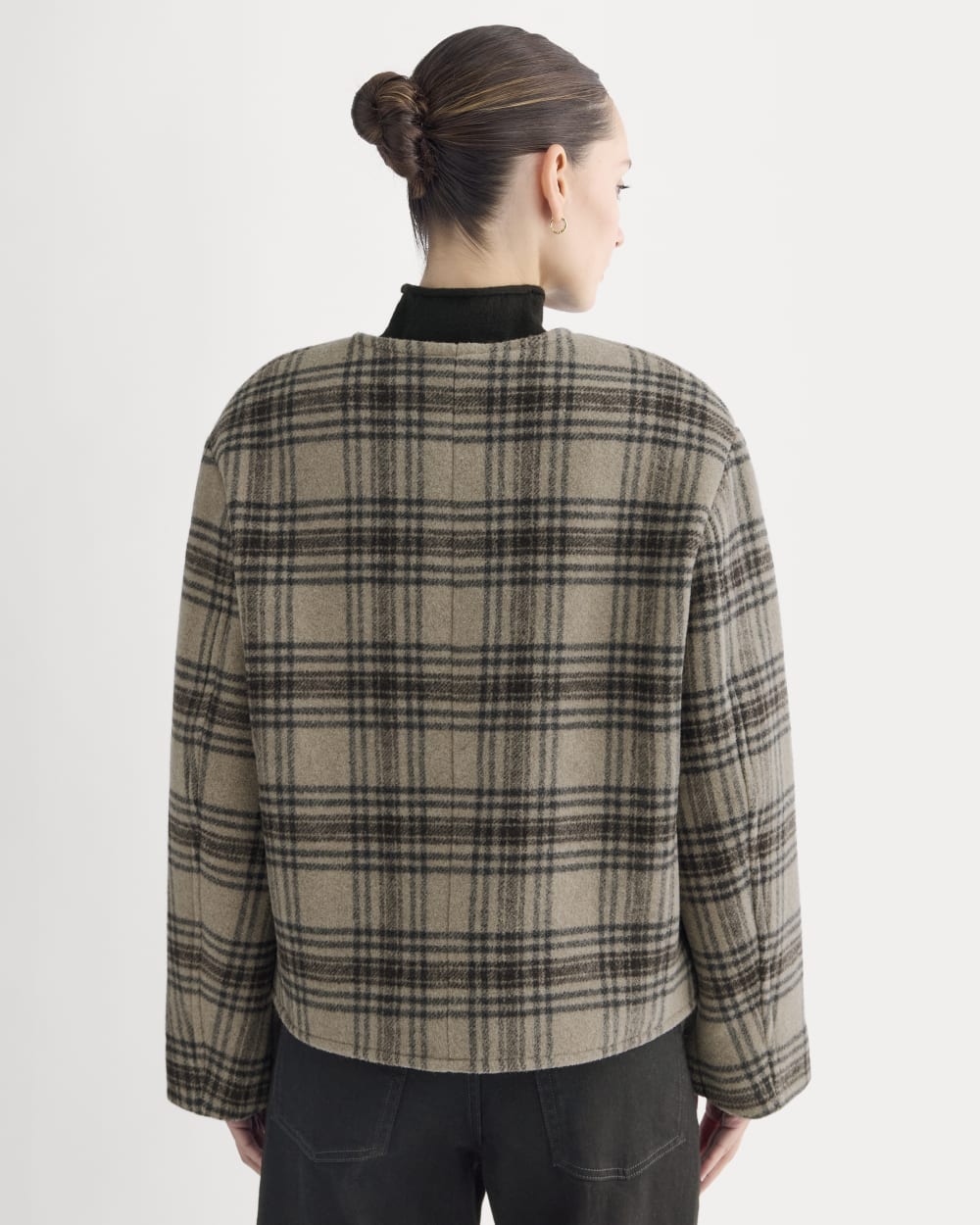 The Cocoon Coat in Wool | Chocolate Plum/Heather Charcoal